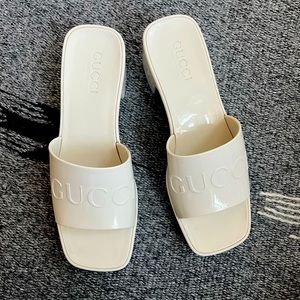 Gucci rubber heeled slides copy